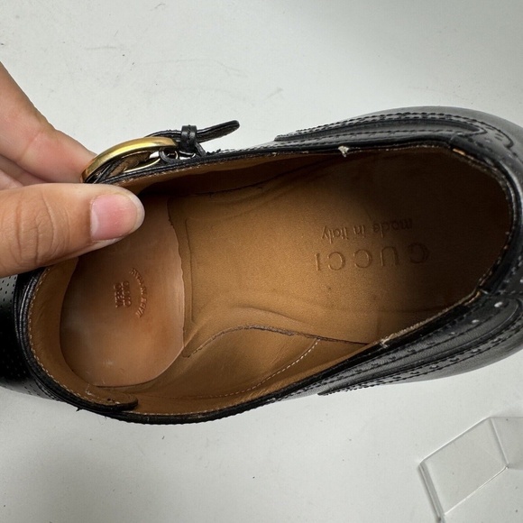 Rare - GUCCI Black Monk Strap Leather Shoes - US 8 - Excellent Condition - Picture 15 of 16
